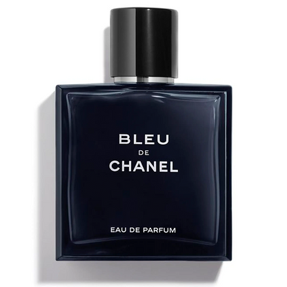Bleu de Chanel eau de parfum bottle on a white background